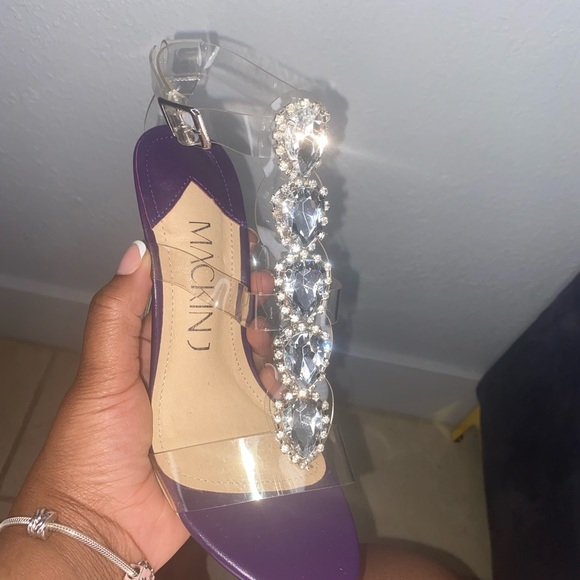 Brand new bedazzled rhinestone heels clear strap - Picture 3 of 3